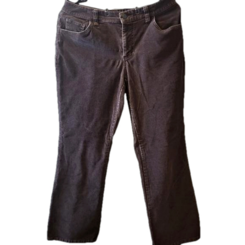 Corduroy St. John's Bay (Brown)Designer Style Boot Cut Pants Size ( 10) petite